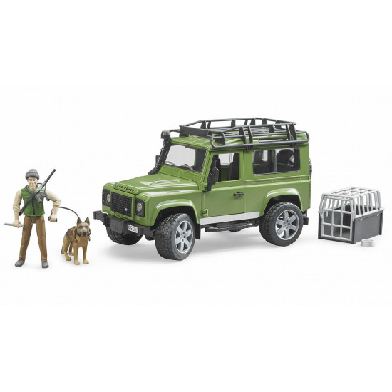 Land Rover Defender Station Wagon erdésszel és kutyával