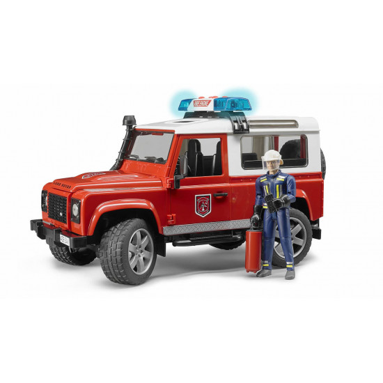 Land Rover Defender tűzoltóautó tűzoltóval