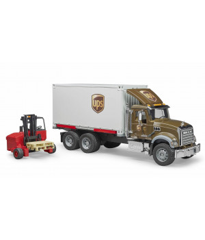 Mack Granite UPS teherautó targoncával és raklapokkal