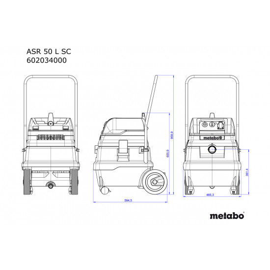 Metabo ipari porszívó ASR 50 L SC 1400W
