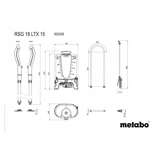 Metabo RSG 18 LTX 15 akkus háti permetező
