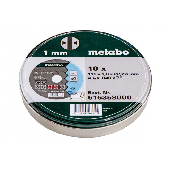 Metabo vágótárcsa 115x1,0x22,23 INOX "SP" TF 41 10 DB-OS