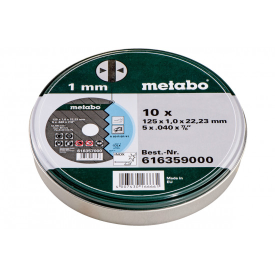 Metabo vágótárcsa 125x1,0x22,23 INOX "SP" TF 41 10 DB-OS